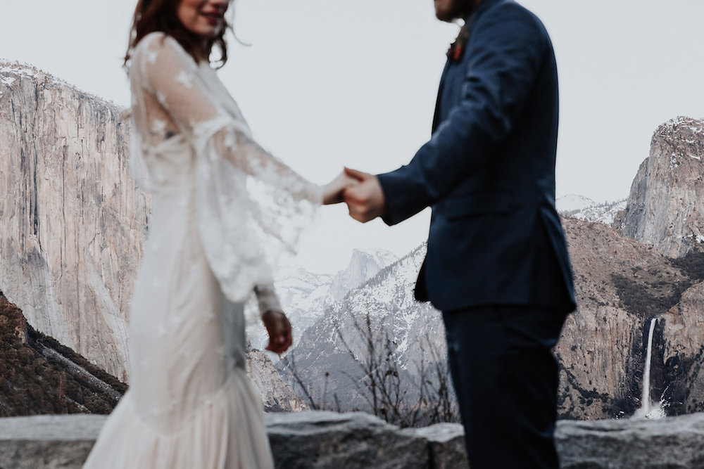 Bride and Groom Portraits in Yosemite National Park