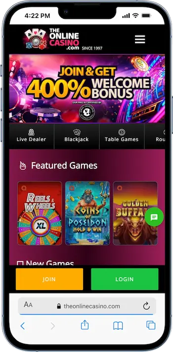 theonlinecasino homepage